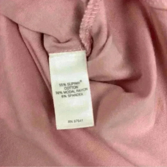 J Jill Luxe Supima Tunic Top XS Pink Solid Drop Shoulder Boat Neck Tee Womens - Picture 5 of 8